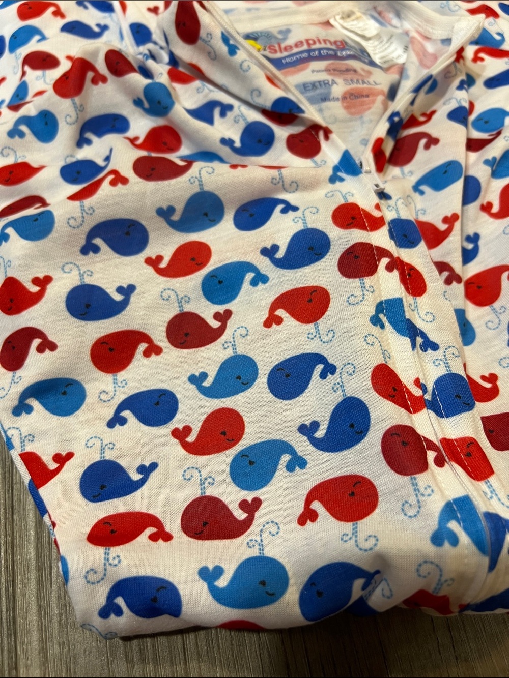 Sleeping Baby Zipadee-Zip size x-Small whale print lot of 3 - Picture 9 of 9